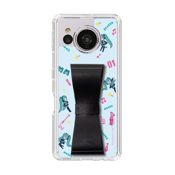 Slim Protection Case - STAND & RING RIBBON Black［ HATSUNE MIKU - Ribbon - Instrumental - Blue ］