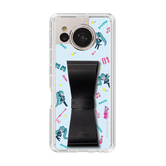 Slim Protection Case - STAND & RING RIBBON Black［ HATSUNE MIKU - Ribbon - Instrumental - Blue ］