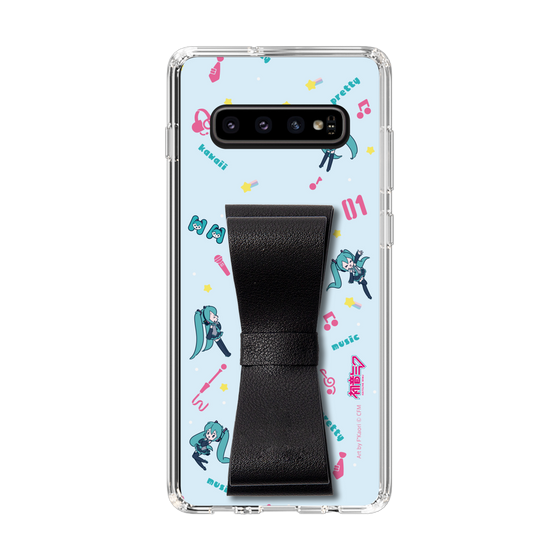Slim Protection Case - STAND & RING RIBBON Black［ HATSUNE MIKU - Ribbon - Instrumental - Blue ］