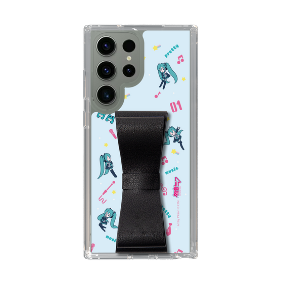 Slim Protection Case - STAND & RING RIBBON Black［ HATSUNE MIKU - Ribbon - Instrumental - Blue ］