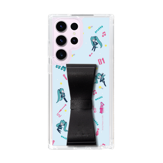 Slim Protection Case - STAND & RING RIBBON Black［ HATSUNE MIKU - Ribbon - Instrumental - Blue ］