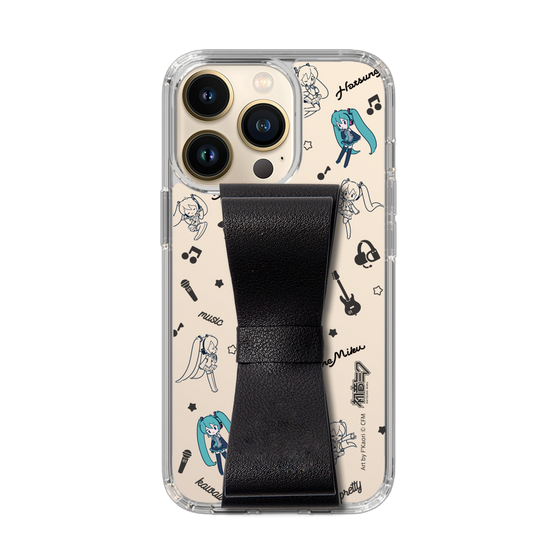 Slim Protection Case - STAND & RING RIBBON Black［ HATSUNE MIKU - Ribbon - Instrumental - Monochrome ］
