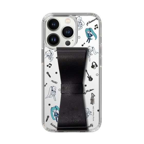 Slim Protection Case - STAND & RING RIBBON Black［ HATSUNE MIKU - Ribbon - Instrumental - Monochrome ］