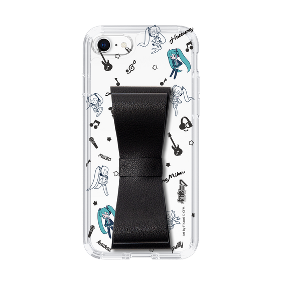 Slim Protection Case - STAND & RING RIBBON Black［ HATSUNE MIKU - Ribbon - Instrumental - Monochrome ］
