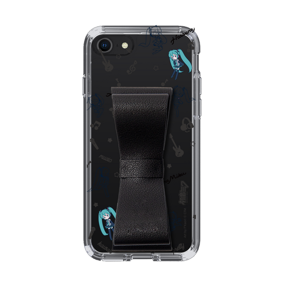Slim Protection Case - STAND & RING RIBBON Black［ HATSUNE MIKU - Ribbon - Instrumental - Monochrome ］