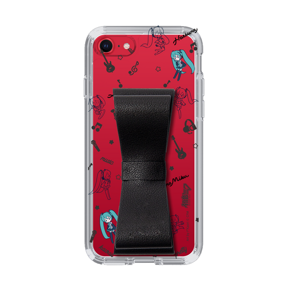 Slim Protection Case - STAND & RING RIBBON Black［ HATSUNE MIKU - Ribbon - Instrumental - Monochrome ］