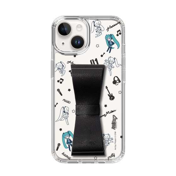Slim Protection Case - STAND & RING RIBBON Black［ HATSUNE MIKU - Ribbon - Instrumental - Monochrome ］