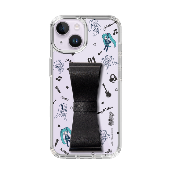 Slim Protection Case - STAND & RING RIBBON Black［ HATSUNE MIKU - Ribbon - Instrumental - Monochrome ］