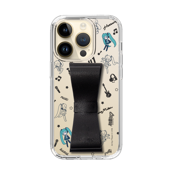 Slim Protection Case - STAND & RING RIBBON Black［ HATSUNE MIKU - Ribbon - Instrumental - Monochrome ］