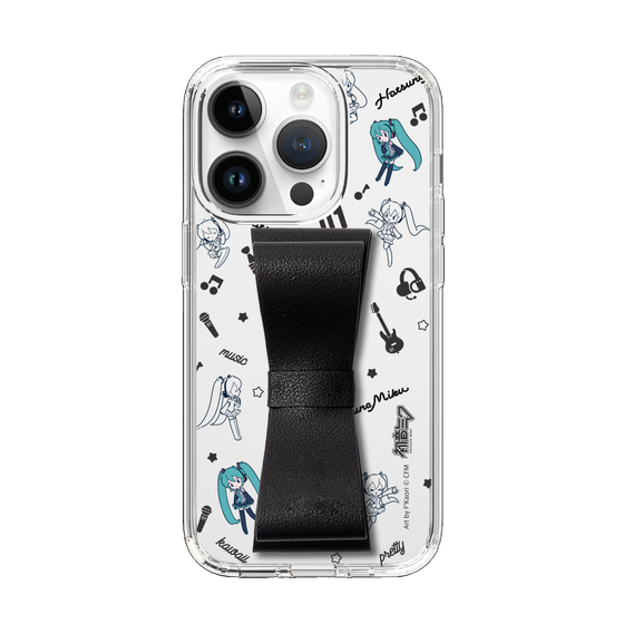 Slim Protection Case - STAND & RING RIBBON Black［ HATSUNE MIKU - Ribbon - Instrumental - Monochrome ］