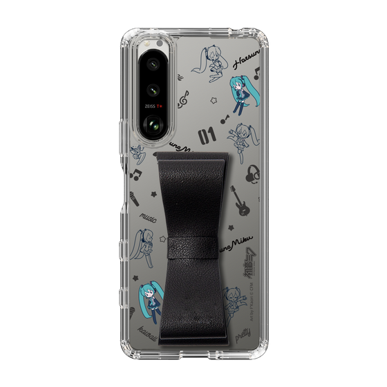 Slim Protection Case - STAND & RING RIBBON Black［ HATSUNE MIKU - Ribbon - Instrumental - Monochrome ］