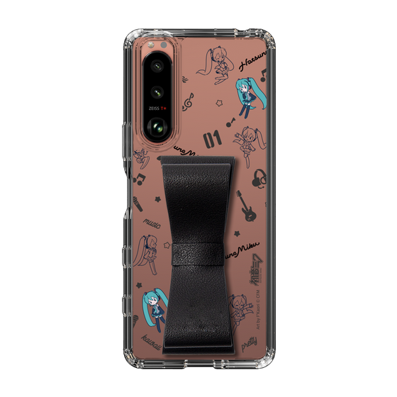 Slim Protection Case - STAND & RING RIBBON Black［ HATSUNE MIKU - Ribbon - Instrumental - Monochrome ］