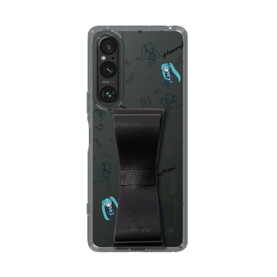 Slim Protection Case - STAND & RING RIBBON Black［ HATSUNE MIKU - Ribbon - Instrumental - Monochrome ］