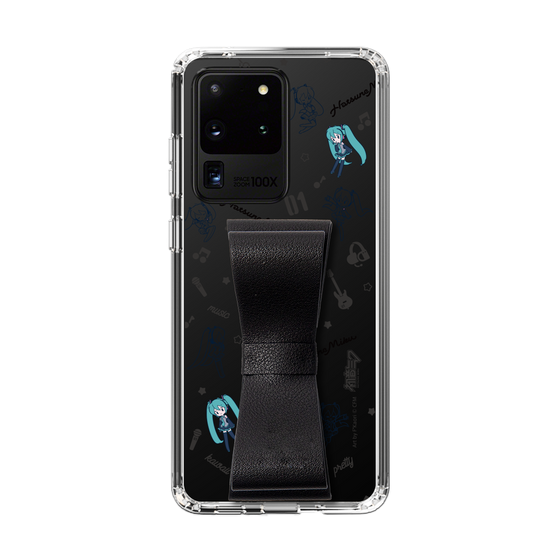 Slim Protection Case - STAND & RING RIBBON Black［ HATSUNE MIKU - Ribbon - Instrumental - Monochrome ］