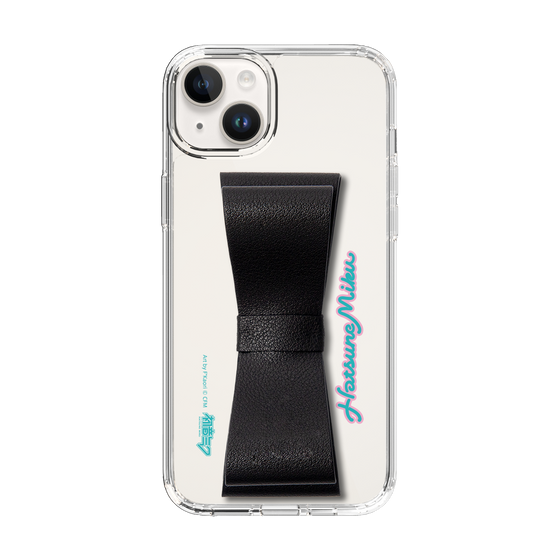 Slim Protection Case - STAND & RING RIBBON Black［ HATSUNE MIKU - Ribbon - Logo ］