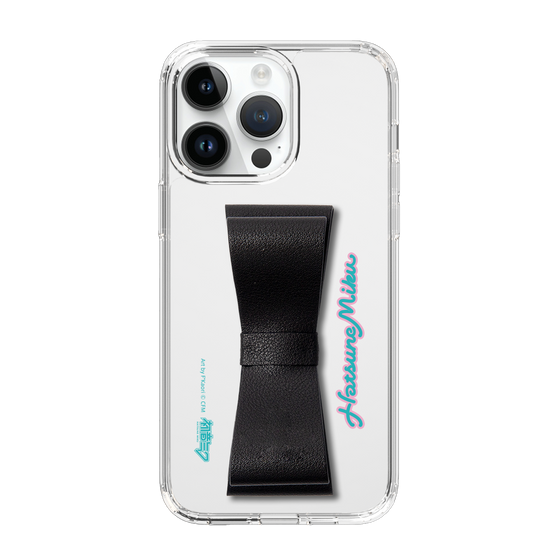 Slim Protection Case - STAND & RING RIBBON Black［ HATSUNE MIKU - Ribbon - Logo ］