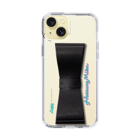 Slim Protection Case - STAND & RING RIBBON Black［ HATSUNE MIKU - Ribbon - Logo ］