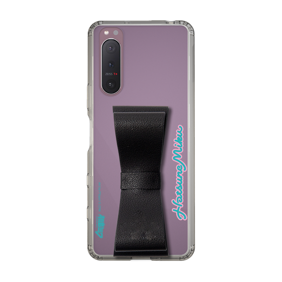 Slim Protection Case - STAND & RING RIBBON Black［ HATSUNE MIKU - Ribbon - Logo ］