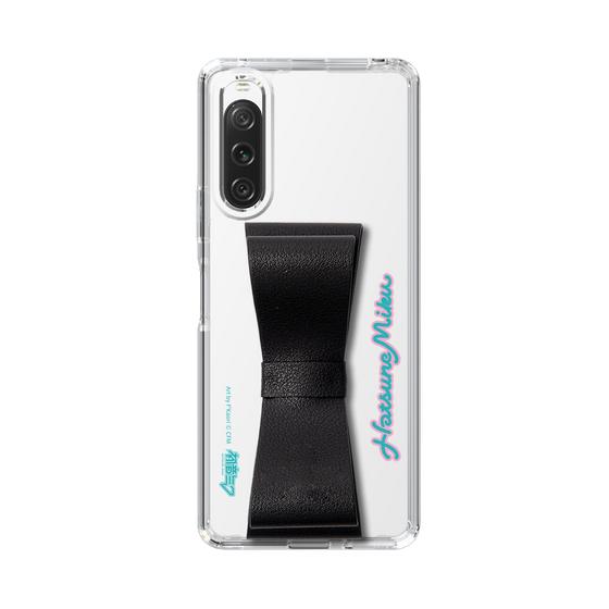 Slim Protection Case - STAND & RING RIBBON Black［ HATSUNE MIKU - Ribbon - Logo ］