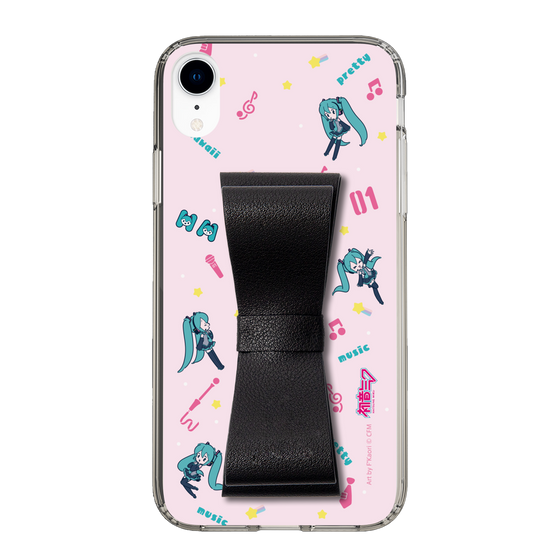 Slim Protection Case - STAND & RING RIBBON Black［ HATSUNE MIKU - Ribbon - Instrumental - Pink ］