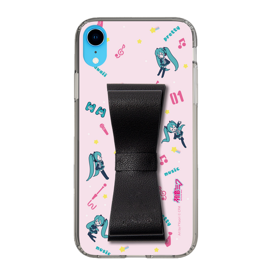 Slim Protection Case - STAND & RING RIBBON Black［ HATSUNE MIKU - Ribbon - Instrumental - Pink ］