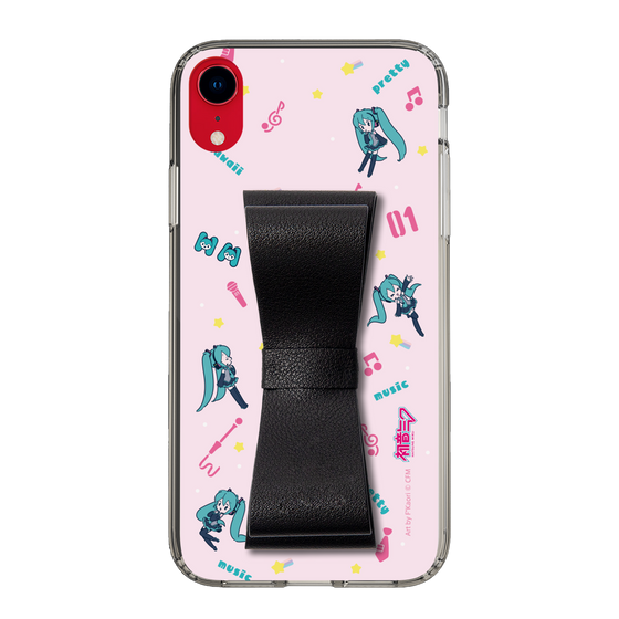 Slim Protection Case - STAND & RING RIBBON Black［ HATSUNE MIKU - Ribbon - Instrumental - Pink ］
