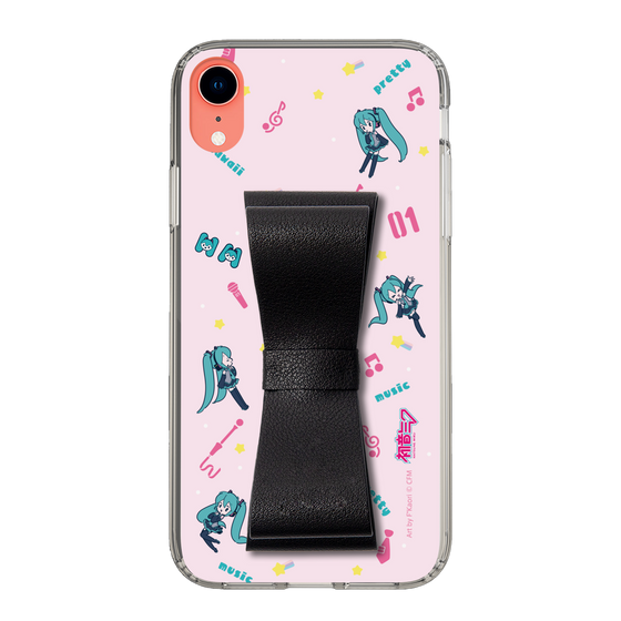 Slim Protection Case - STAND & RING RIBBON Black［ HATSUNE MIKU - Ribbon - Instrumental - Pink ］