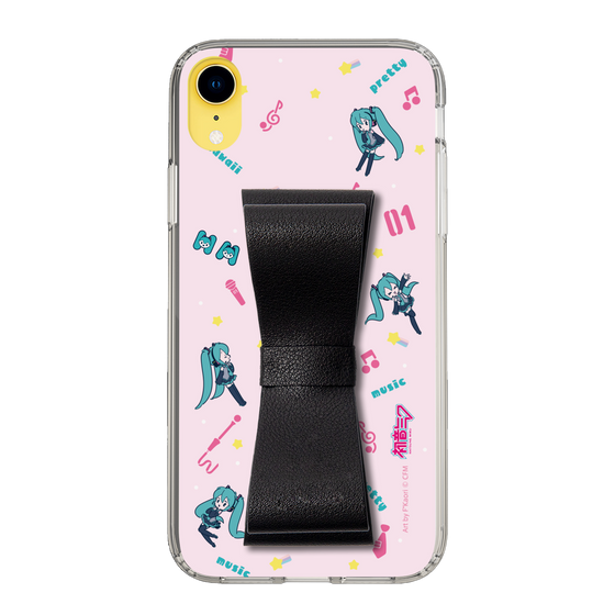 Slim Protection Case - STAND & RING RIBBON Black［ HATSUNE MIKU - Ribbon - Instrumental - Pink ］