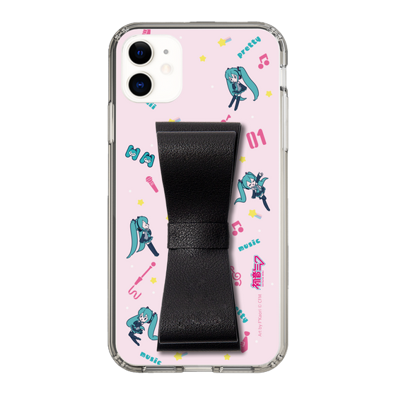 Slim Protection Case - STAND & RING RIBBON Black［ HATSUNE MIKU - Ribbon - Instrumental - Pink ］