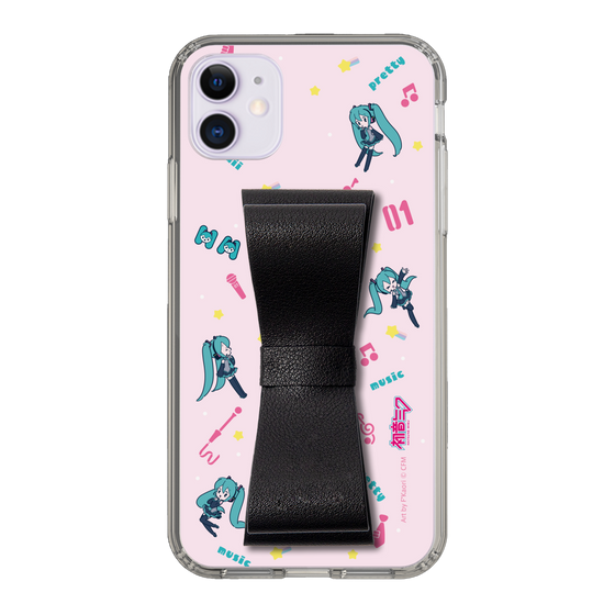 Slim Protection Case - STAND & RING RIBBON Black［ HATSUNE MIKU - Ribbon - Instrumental - Pink ］