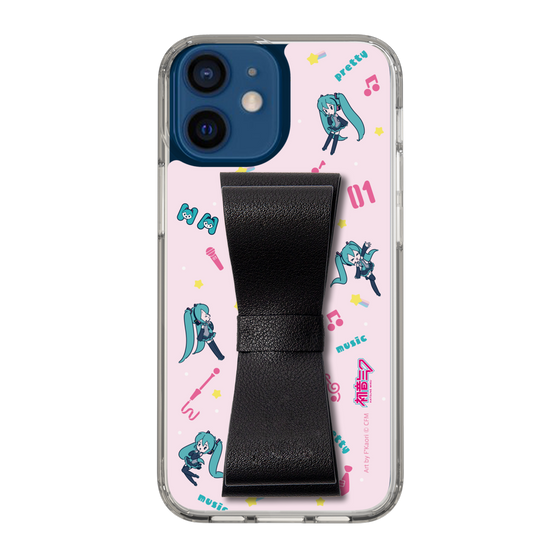 Slim Protection Case - STAND & RING RIBBON Black［ HATSUNE MIKU - Ribbon - Instrumental - Pink ］