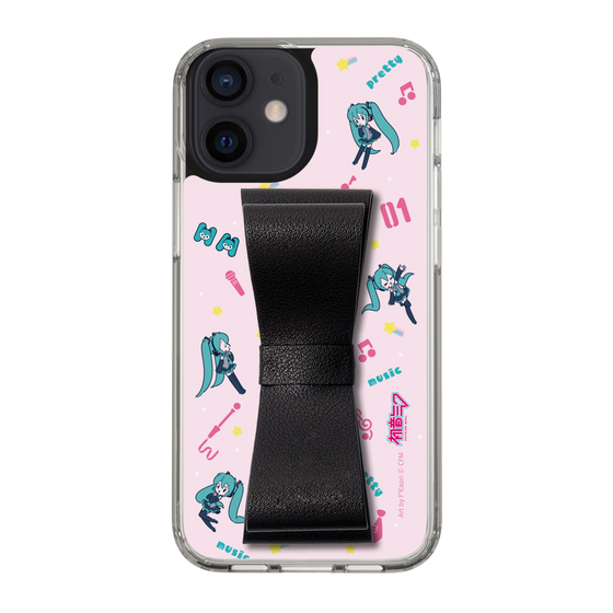 Slim Protection Case - STAND & RING RIBBON Black［ HATSUNE MIKU - Ribbon - Instrumental - Pink ］
