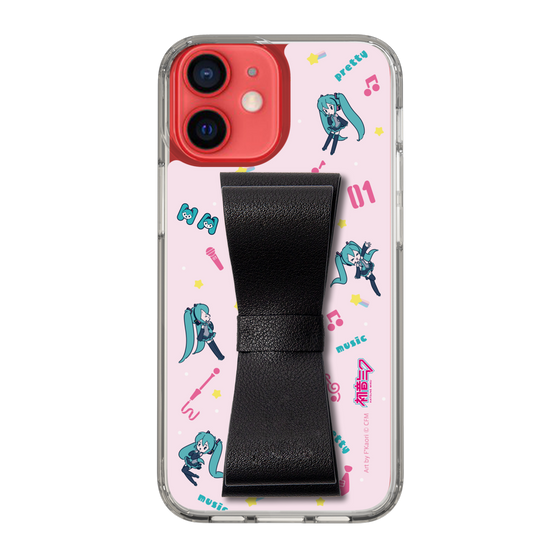 Slim Protection Case - STAND & RING RIBBON Black［ HATSUNE MIKU - Ribbon - Instrumental - Pink ］