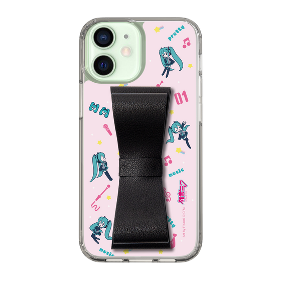 Slim Protection Case - STAND & RING RIBBON Black［ HATSUNE MIKU - Ribbon - Instrumental - Pink ］