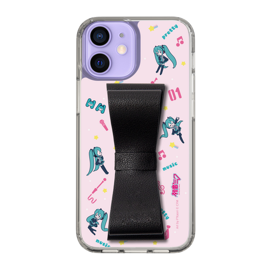 Slim Protection Case - STAND & RING RIBBON Black［ HATSUNE MIKU - Ribbon - Instrumental - Pink ］
