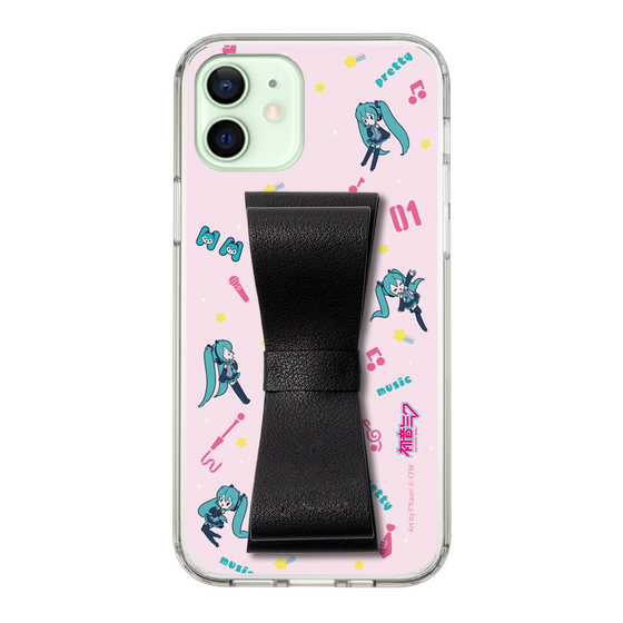 Slim Protection Case - STAND & RING RIBBON Black［ HATSUNE MIKU - Ribbon - Instrumental - Pink ］