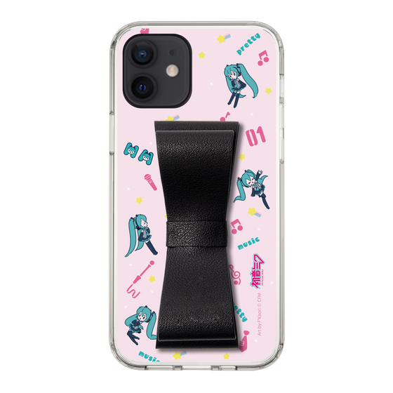 Slim Protection Case - STAND & RING RIBBON Black［ HATSUNE MIKU - Ribbon - Instrumental - Pink ］
