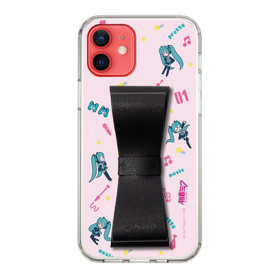 Slim Protection Case - STAND & RING RIBBON Black［ HATSUNE MIKU - Ribbon - Instrumental - Pink ］