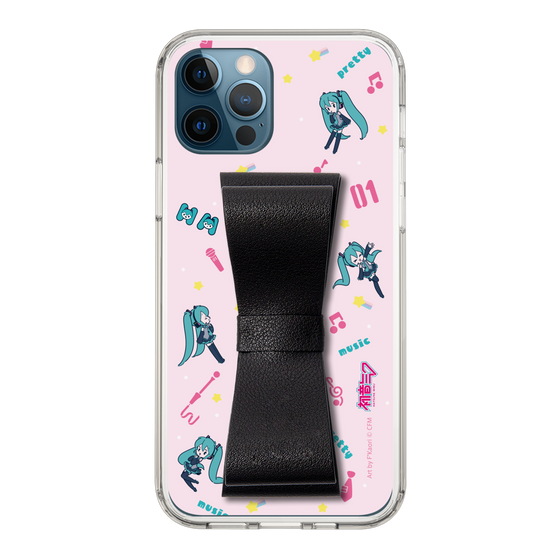 Slim Protection Case - STAND & RING RIBBON Black［ HATSUNE MIKU - Ribbon - Instrumental - Pink ］