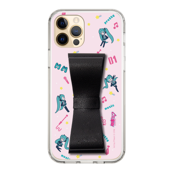 Slim Protection Case - STAND & RING RIBBON Black［ HATSUNE MIKU - Ribbon - Instrumental - Pink ］