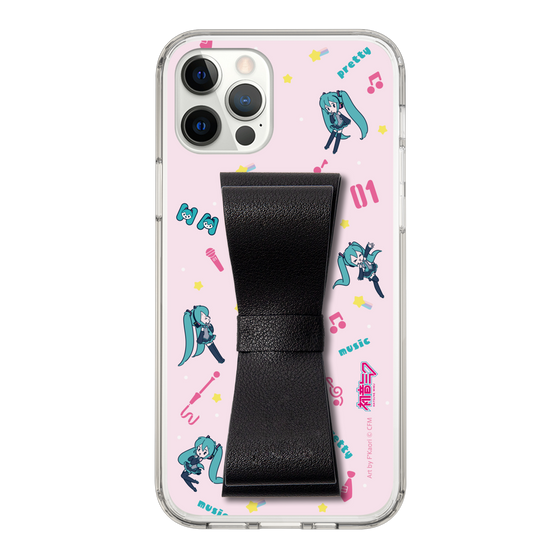 Slim Protection Case - STAND & RING RIBBON Black［ HATSUNE MIKU - Ribbon - Instrumental - Pink ］