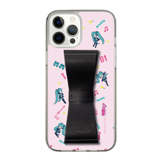 Slim Protection Case - STAND & RING RIBBON Black［ HATSUNE MIKU - Ribbon - Instrumental - Pink ］