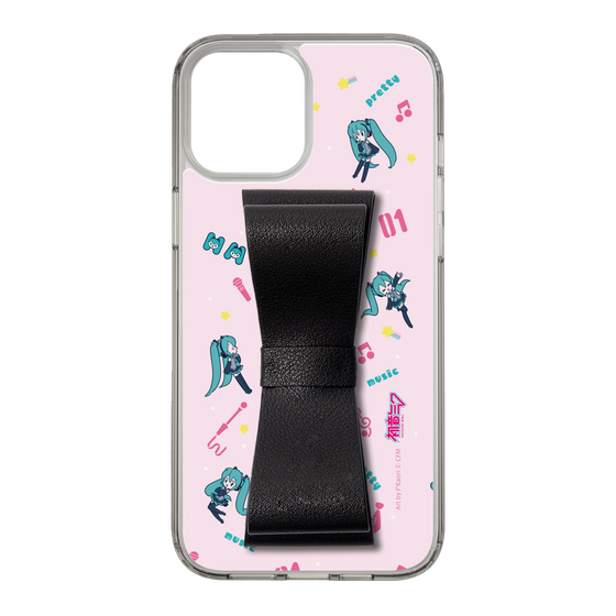 Slim Protection Case - STAND & RING RIBBON Black［ HATSUNE MIKU - Ribbon - Instrumental - Pink ］
