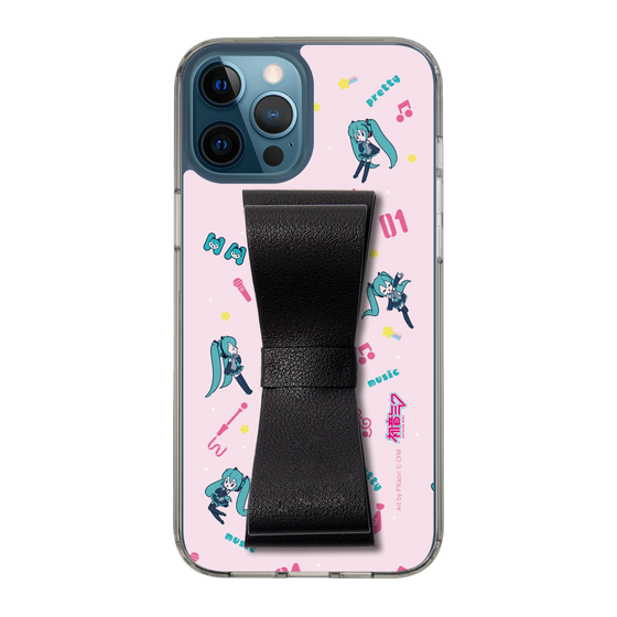 Slim Protection Case - STAND & RING RIBBON Black［ HATSUNE MIKU - Ribbon - Instrumental - Pink ］