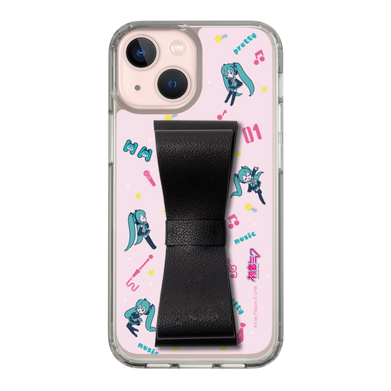 Slim Protection Case - STAND & RING RIBBON Black［ HATSUNE MIKU - Ribbon - Instrumental - Pink ］