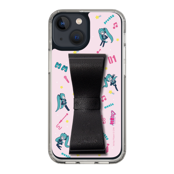 Slim Protection Case - STAND & RING RIBBON Black［ HATSUNE MIKU - Ribbon - Instrumental - Pink ］