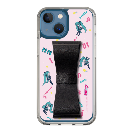 Slim Protection Case - STAND & RING RIBBON Black［ HATSUNE MIKU - Ribbon - Instrumental - Pink ］