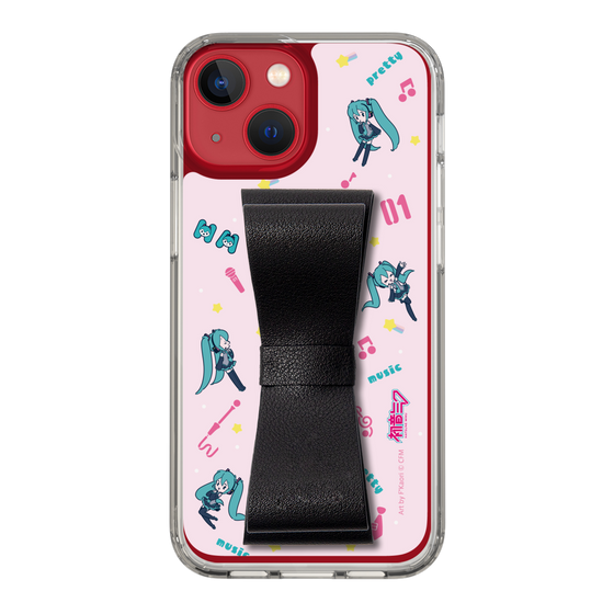 Slim Protection Case - STAND & RING RIBBON Black［ HATSUNE MIKU - Ribbon - Instrumental - Pink ］