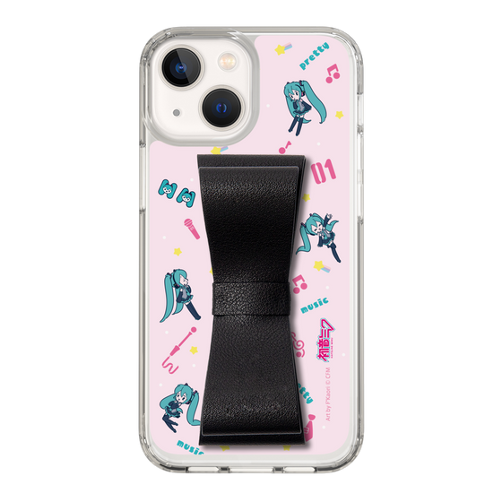 Slim Protection Case - STAND & RING RIBBON Black［ HATSUNE MIKU - Ribbon - Instrumental - Pink ］
