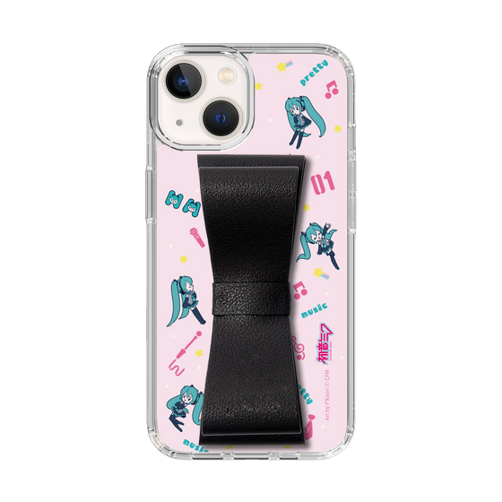 Slim Protection Case - STAND & RING RIBBON Black［ HATSUNE MIKU - Ribbon - Instrumental - Pink ］